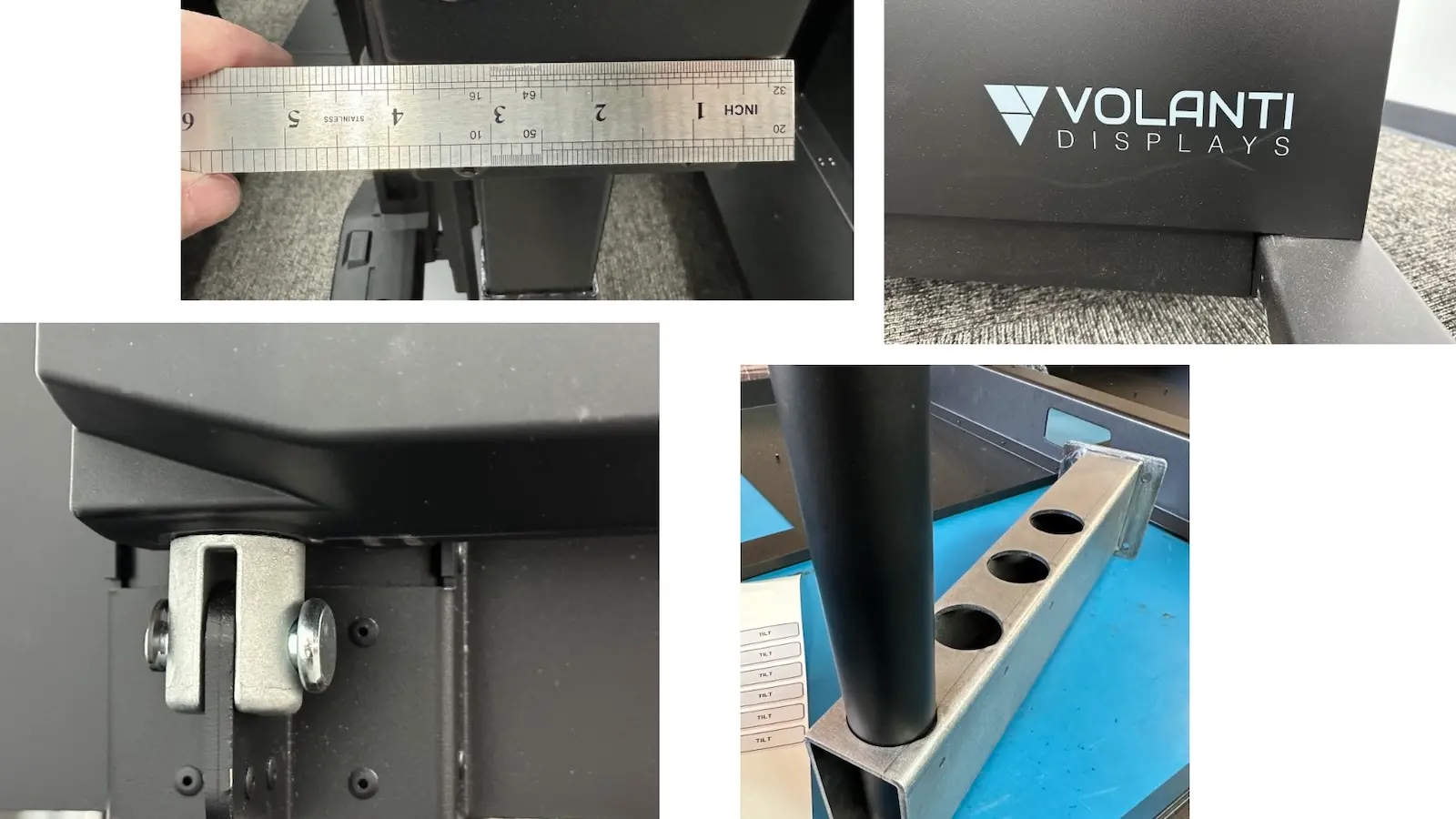 collage of parts of volanti plan table assembly