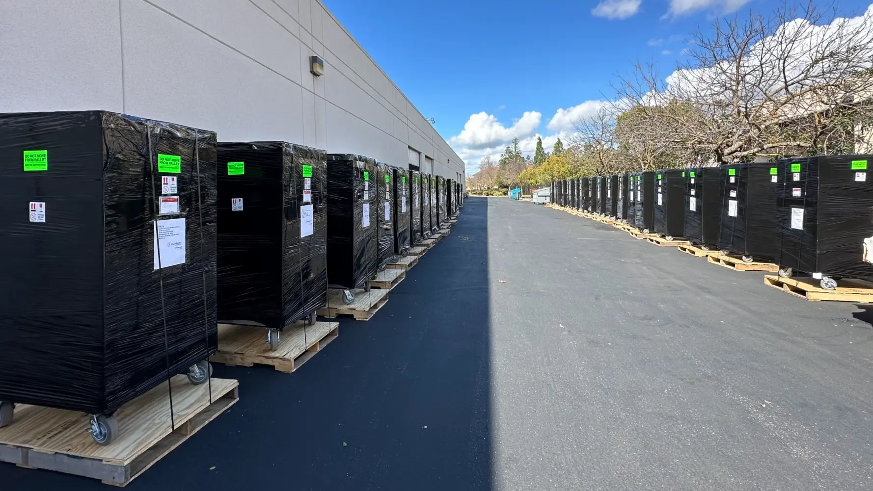 image of many assembled Volanti products awaiting delivery