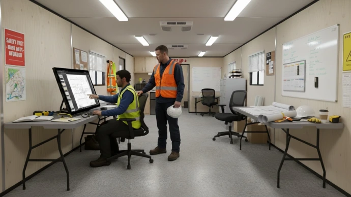 Volanti tabletop in a jobsite trailer