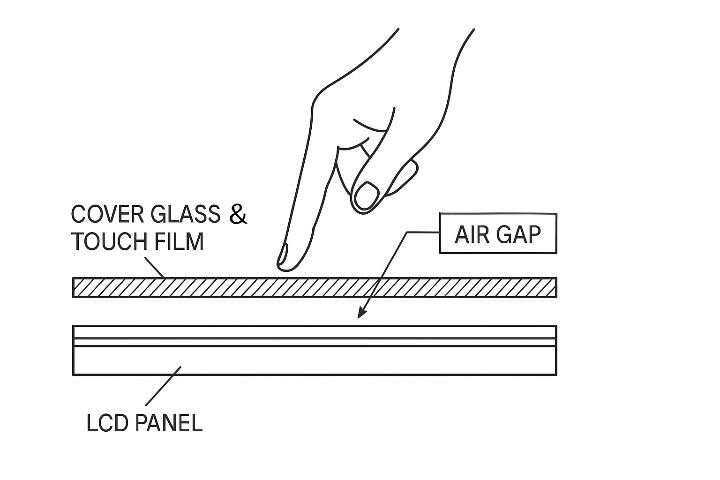 image of touchscreen with air gap