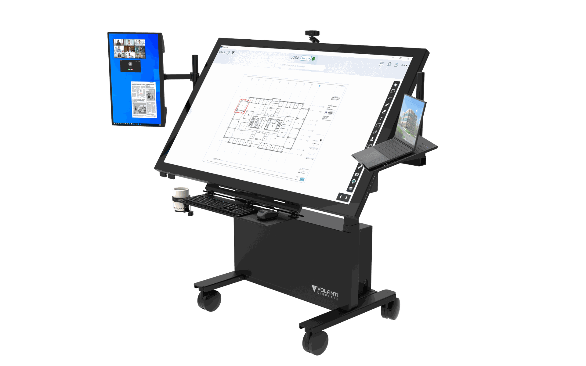 65-inch Ultra-HD touchscreen providing crisp visuals for detailed construction drawings and 3D models