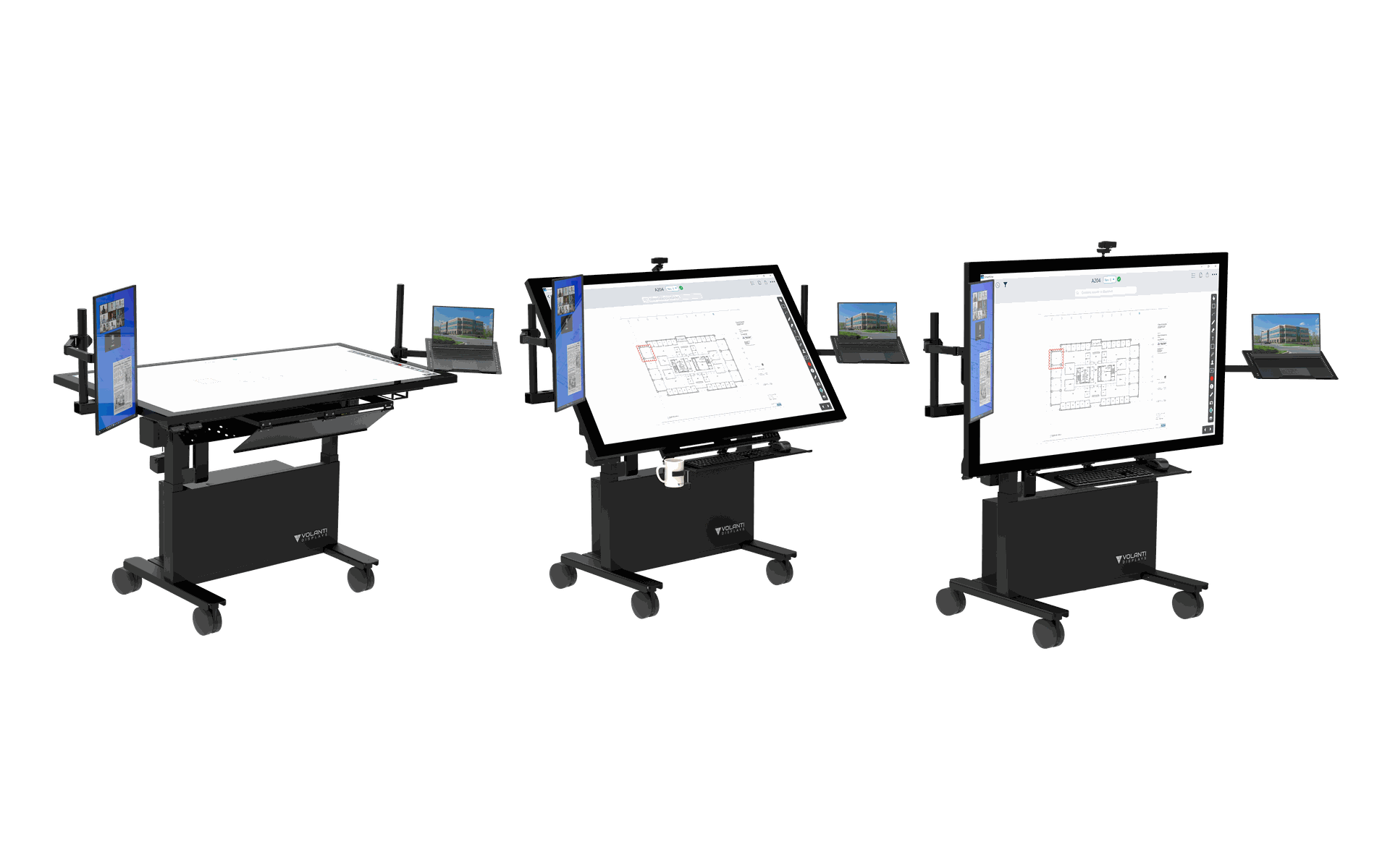 Adjustable digital workstation enabling real-time collaboration for architects, engineers, and construction managers.