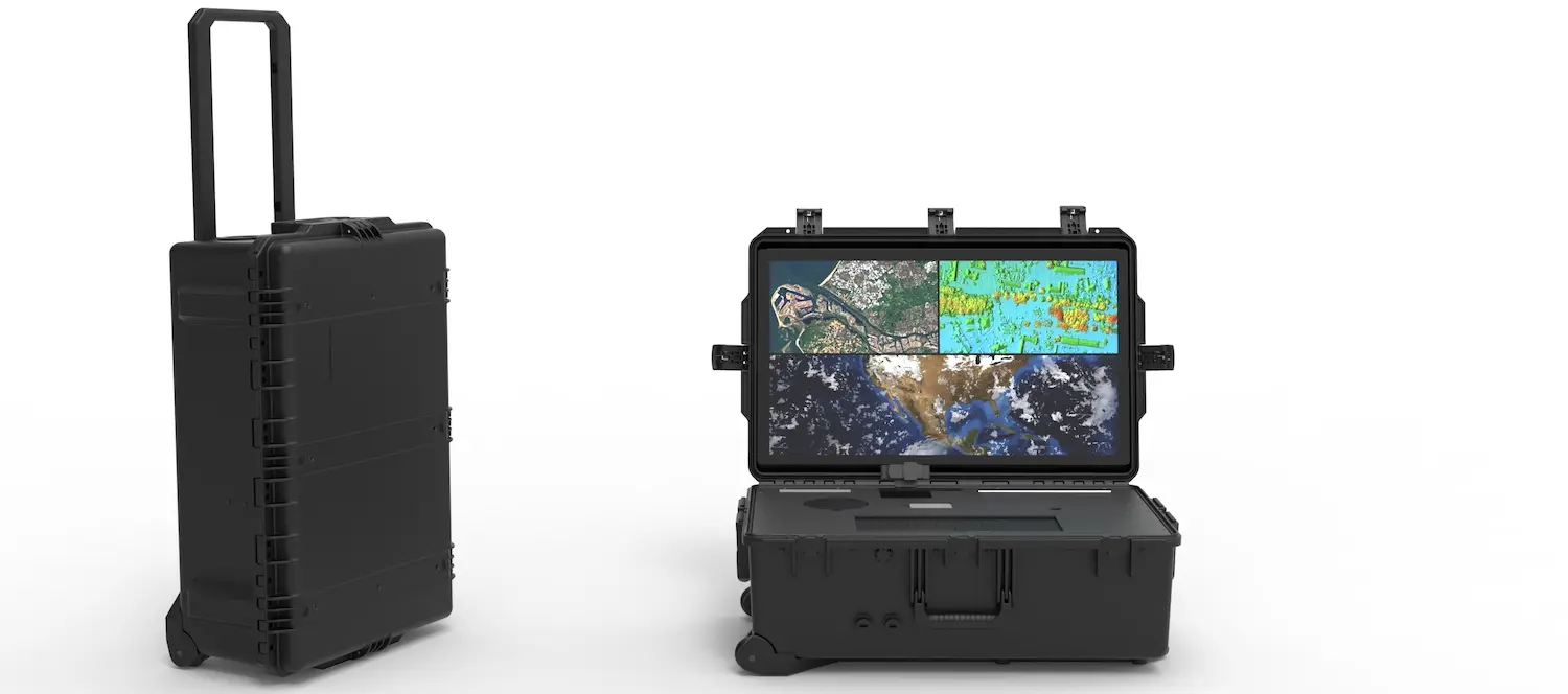 Mobile command touchscreen by Volanti Displays for rapid on-site decision-making and coordination.