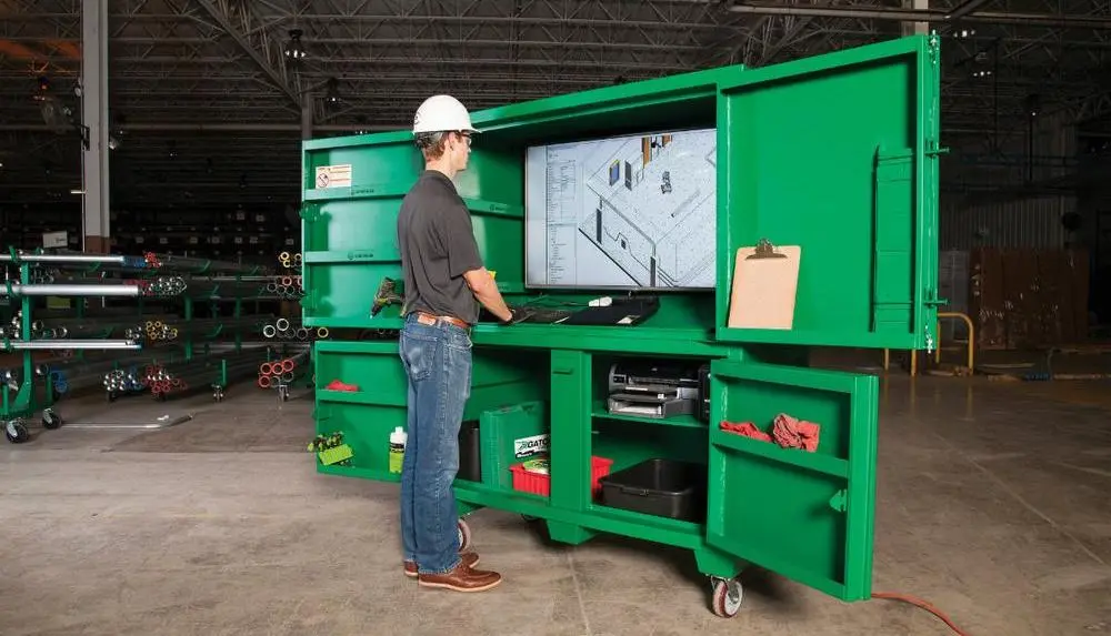 Portable and rugged Volanti Displays touchscreen built to withstand job site conditions.