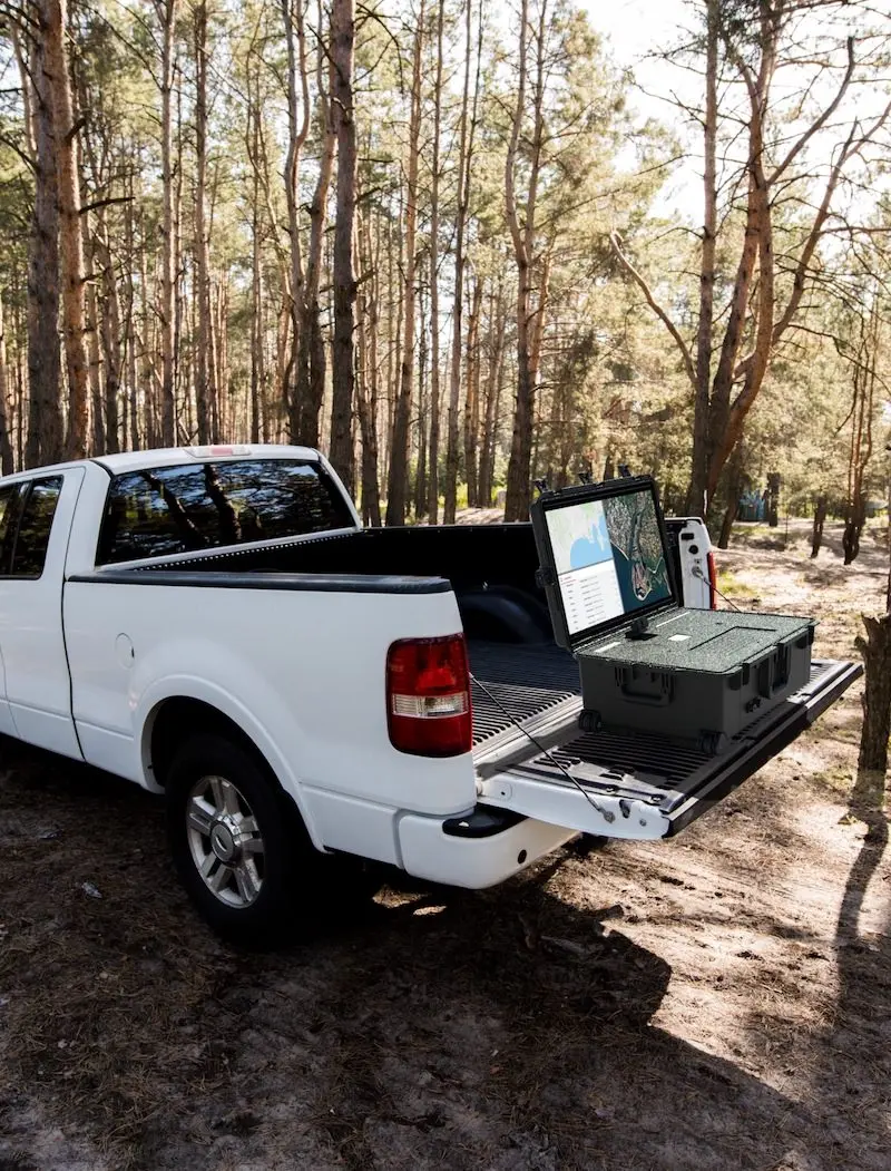 Durable and portable design of Volanti's Incident Command System, built to withstand challenging field conditions during emergency operations.