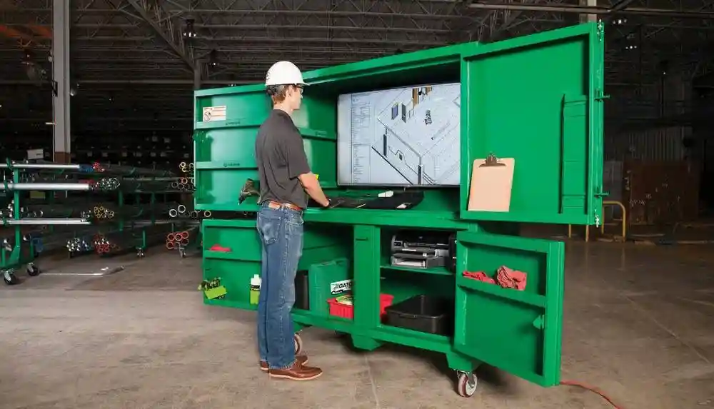 Portable and rugged Volanti Displays touchscreen built to withstand job site conditions.
